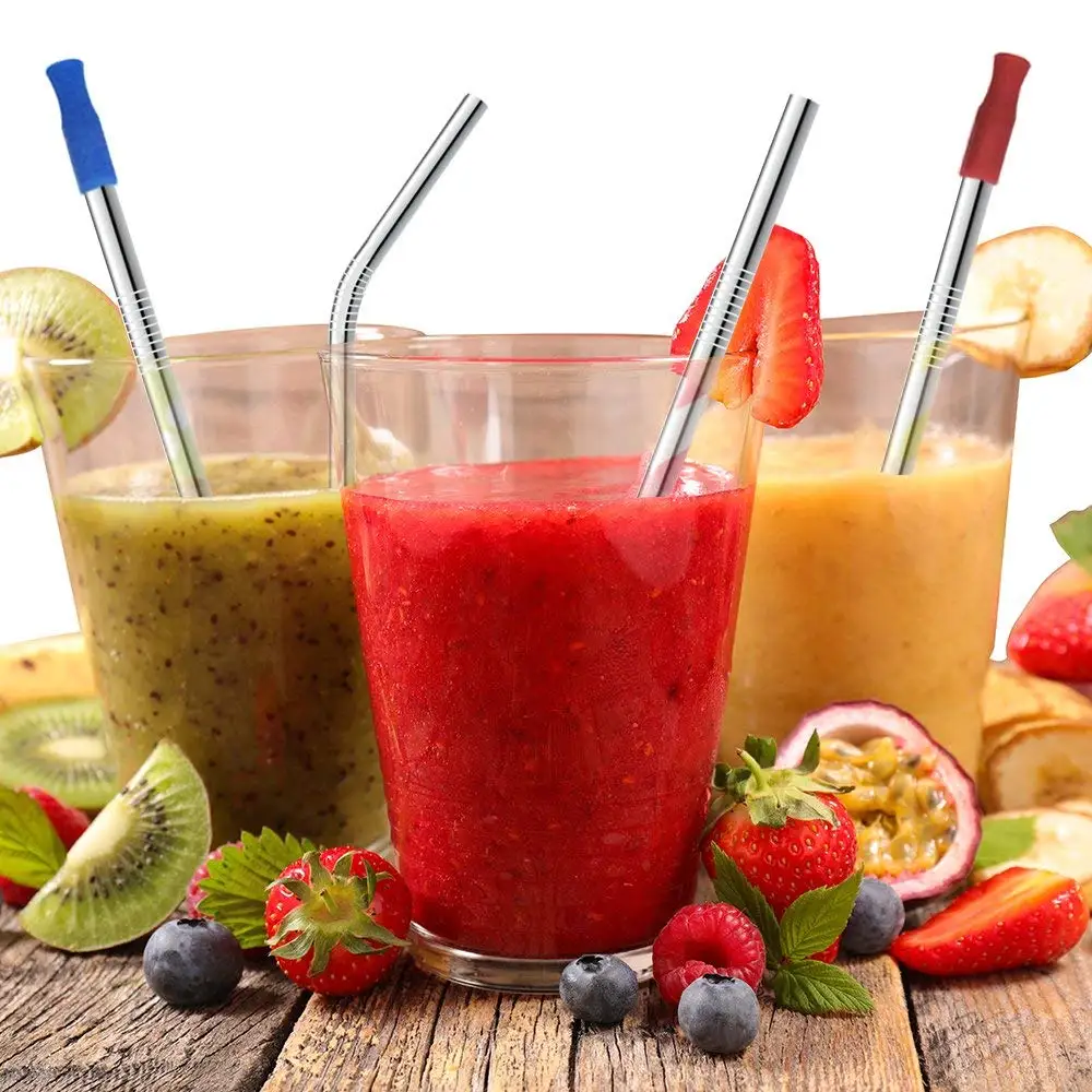 8 многоразовых металлических трубочек для напитков из нержавеющей стали |