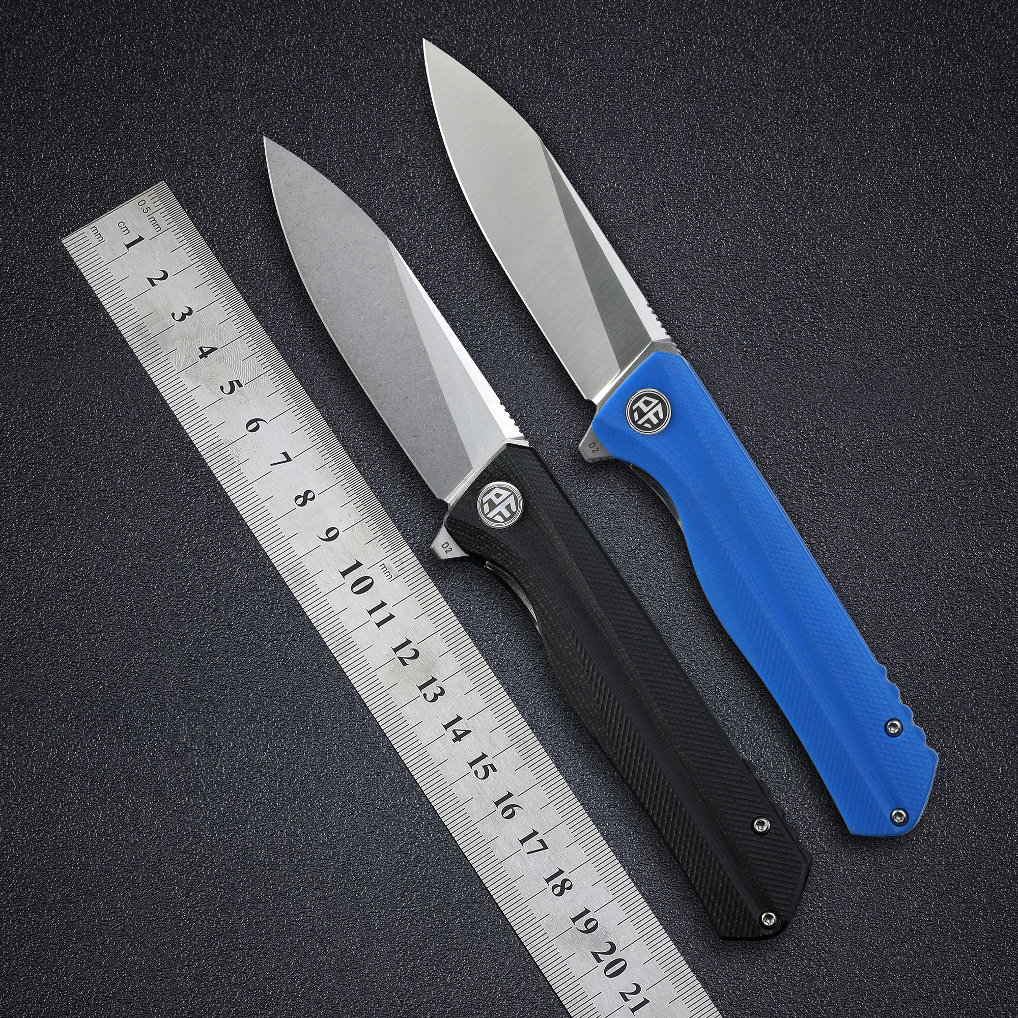 Окаменелованная рыба G10 ручка D2 стальное лезвие 2CR13 подшипник Флиппер складной