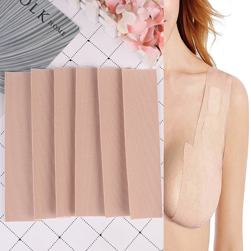 6 шт обнаженная грудь лента Для женщин груди сосков бюстгальтер с эффектом пуш ап