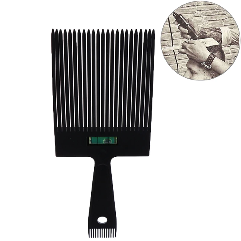 

Black Flat Top Guide Comb With Liquid Bubble Level Flat topper Straight Hair Cut
