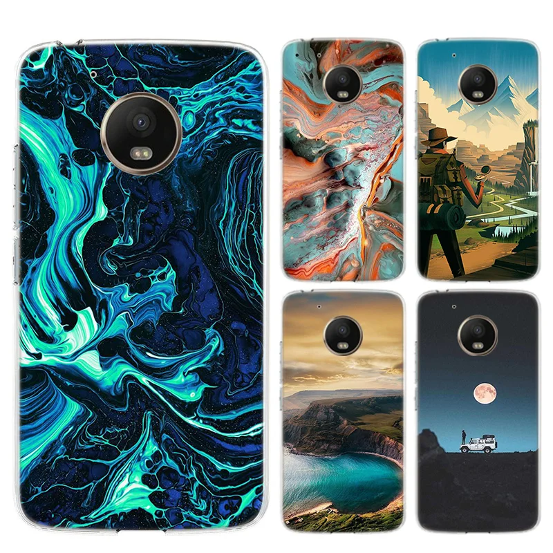 Красочные горы и реки чехол для телефона Motorola Moto G8 G7 мощность G6 G5 G5S E4 E5 плюс G4
