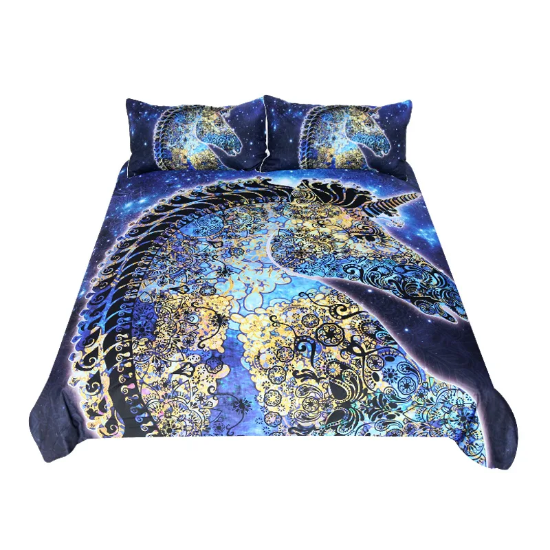 Костюм синего звездного неба детская Постельное белье King цветочный пододеяльник