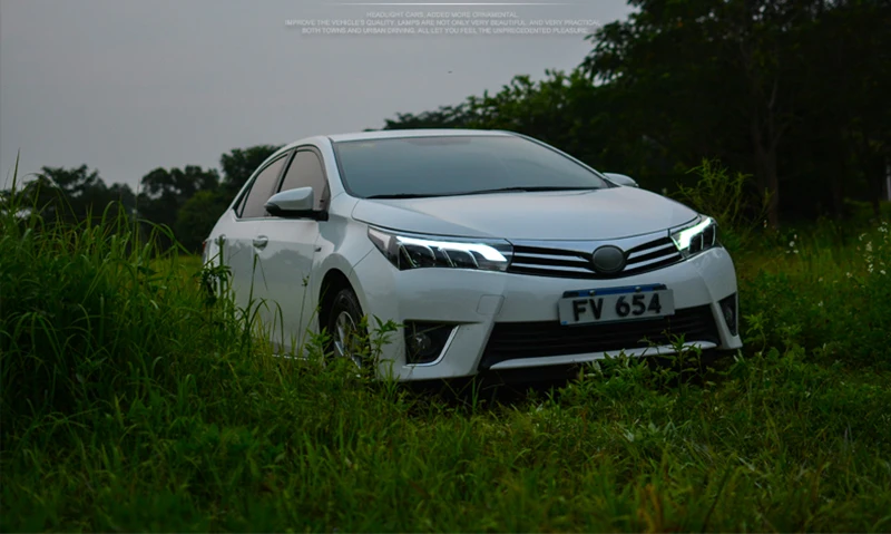 Фары для Toyota Corolla 2014 2015 головные лампы в сборе металлическая осветительная