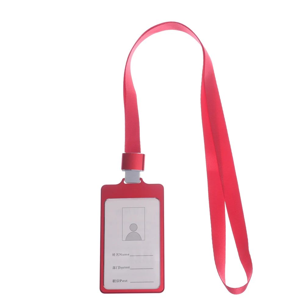 Style 4-Red 1 шт. рабочий держатель для карт s с веревкой алюминиевый сплав держатель для карт имя работника ID карта Обложка металлический рабочий сертификат идентификационный значок - Цвет: Style 4-Red