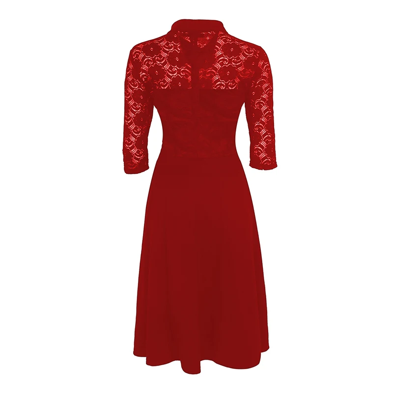 Женское кружевное платье в стиле рокабилли белое винтажное с отложным