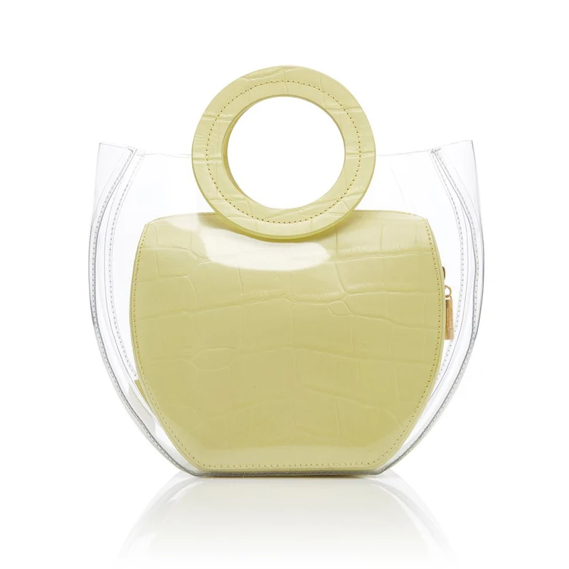 Прозрачный кошелек желе из ПВХ женская летняя сумочка с кольцевой ручкой и