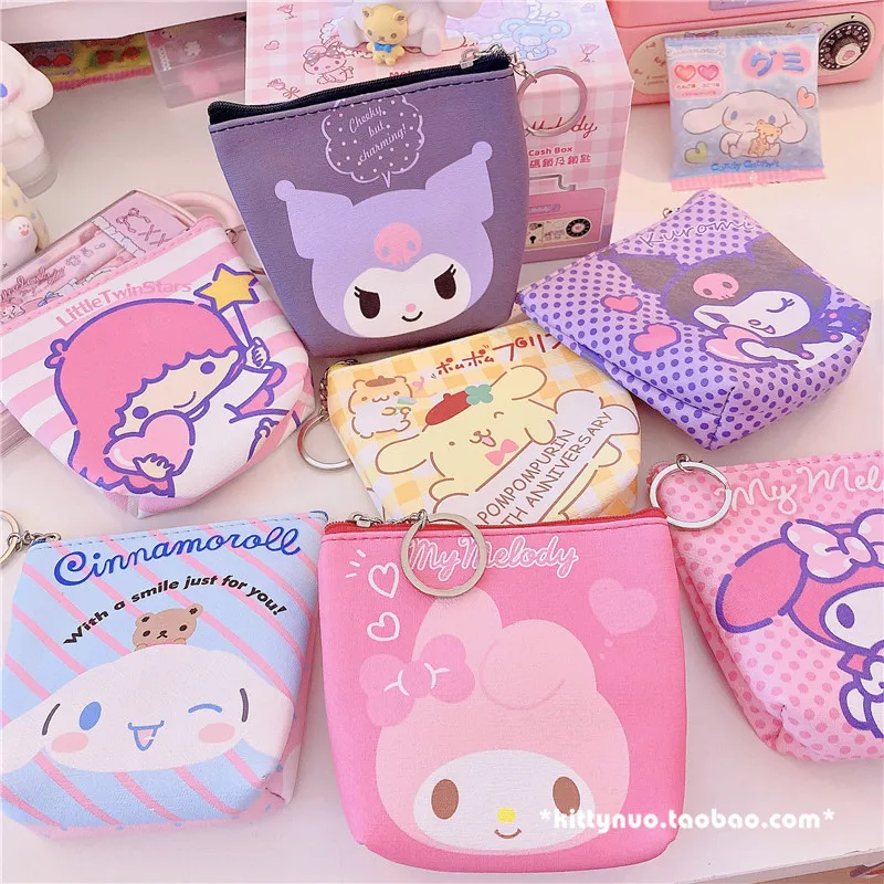 1 шт. Kawaii My Melody Cinnamoroll Kuromi кошелек для мелочи из искусственной кожи сумки с