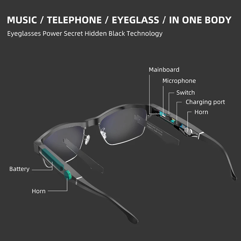 구매 Buletooth 안경 전화 음악 안티 Bule 라이트 오디오 블루투스 선글라스 남성과 여성을위한 스마트 안경 전화 번호