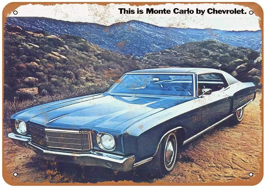 

Diuangfoong 1970 Decor Monte Carlo Vintage Look Metal Sign 12"×8"