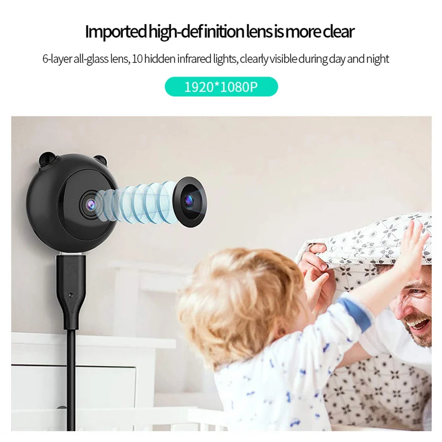 Hebeiros HD 1080P Аккумуляторная Wi-Fi камера с датчиком движения аудио CCTV безопасности