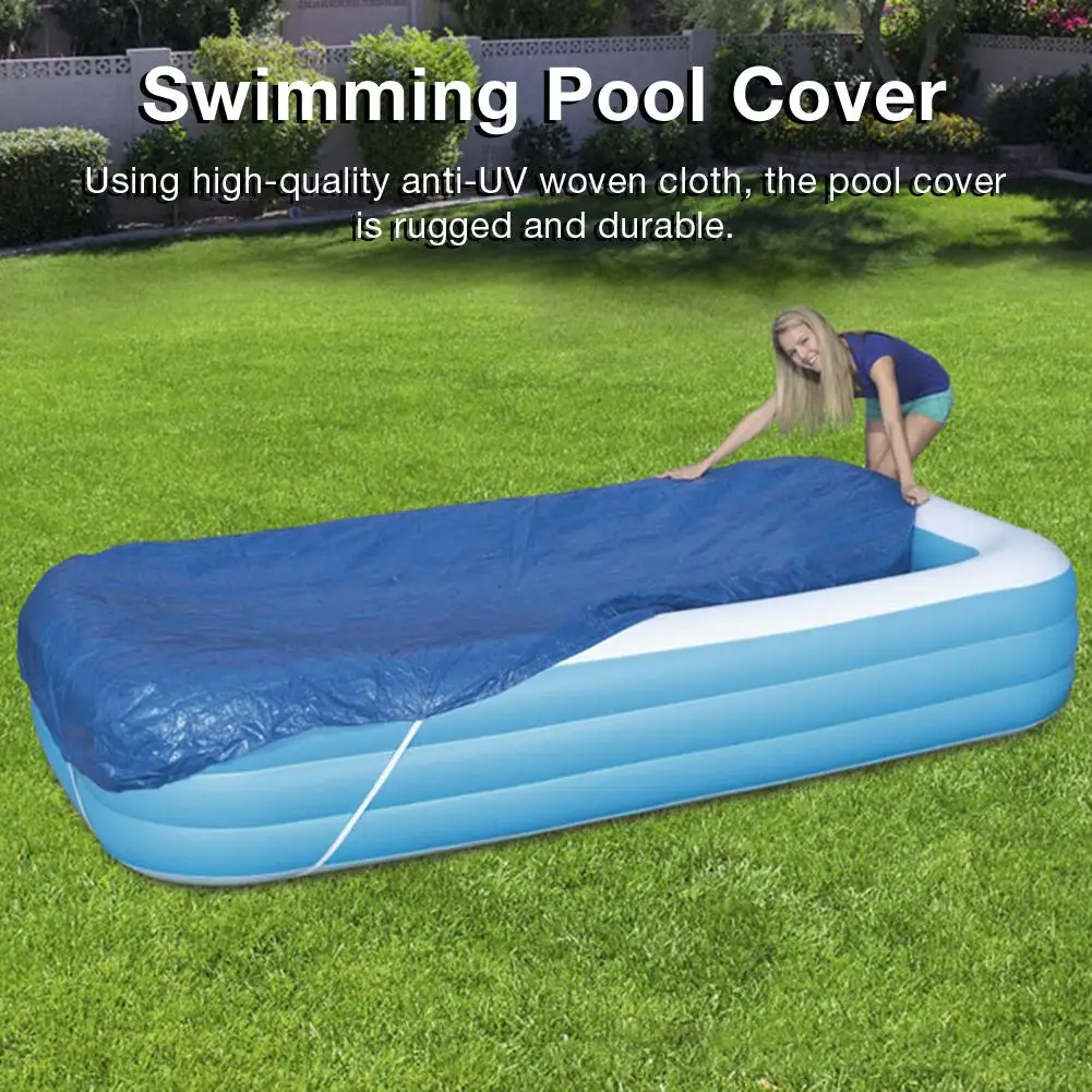 

Новая прямоугольная Защитная крышка для бассейна, Пылезащитная непромокаемая утолщенная ткань пончо для надувного бассейна 262*175 см