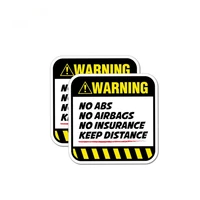 personalized warning sign danger car sticker warning no abs airbags insurance keep distance vinyl decal