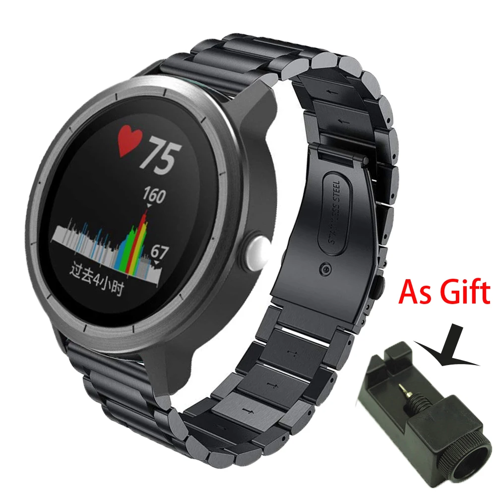 

20mm Sport Watchband Strap for Garmin Vivoactive 3 Forerunner 245 245M 645 Smart Bracelet Stainless steel Watch Band Wristband