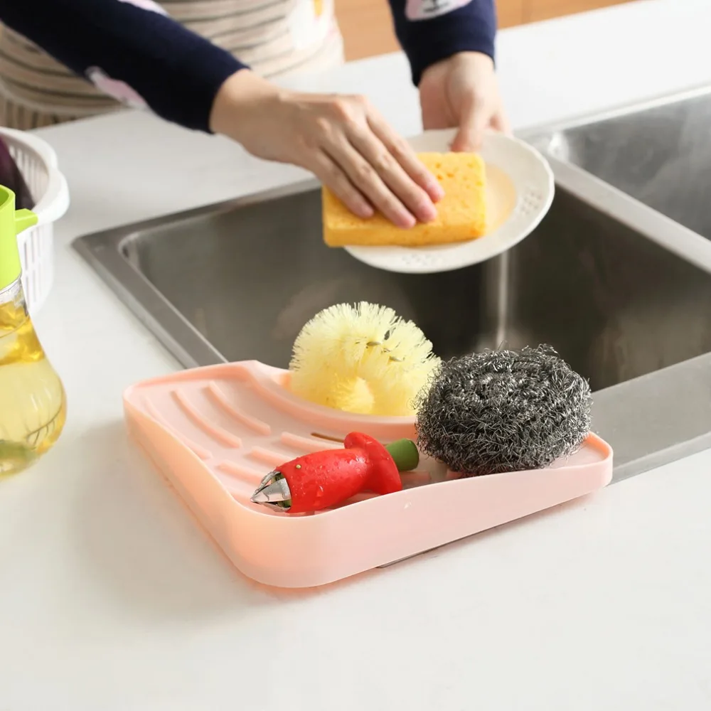 

Kitchen Sink Corner Storage Rack Sponge Holder Wall Mounted Dishes Drip Rack Bathroom Soap Dish Wall Storage Rack