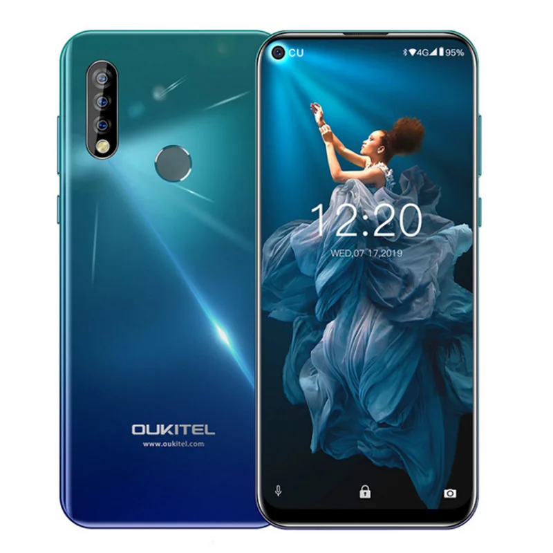 Мобильный телефон OUKITEL C17 Pro 6,3" 19:9 Android 9,0, Восьмиядерный процессор MT6763, 4 Гб ОЗУ, 64 Гб ПЗУ, отпечаток пальца, 3900 мА/ч, тройная камера Sma - Цвет: Gradient