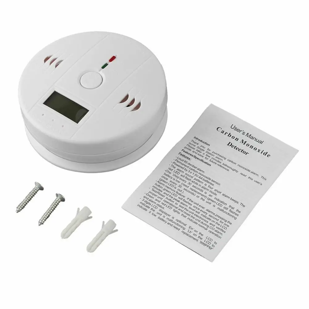 

Carbon Monoxide Sensor Work Alone Built-In Siren Sound Signaling Independent CO Alarm Poisoning Warning Alarm Gas Detector
