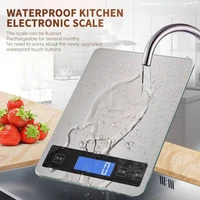 15kg1g electronic scale stainless steel waterproof precision digital scales kitchen balance measuring lcd electronic food scale