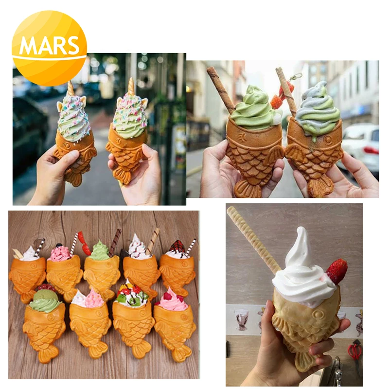 Японский Taiyaki вафельница Электрический открытый рот аппарат для изготовления