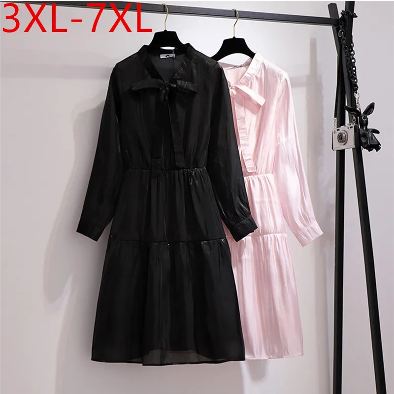 

Женское Свободное платье с длинным рукавом, V-образным вырезом и бантом