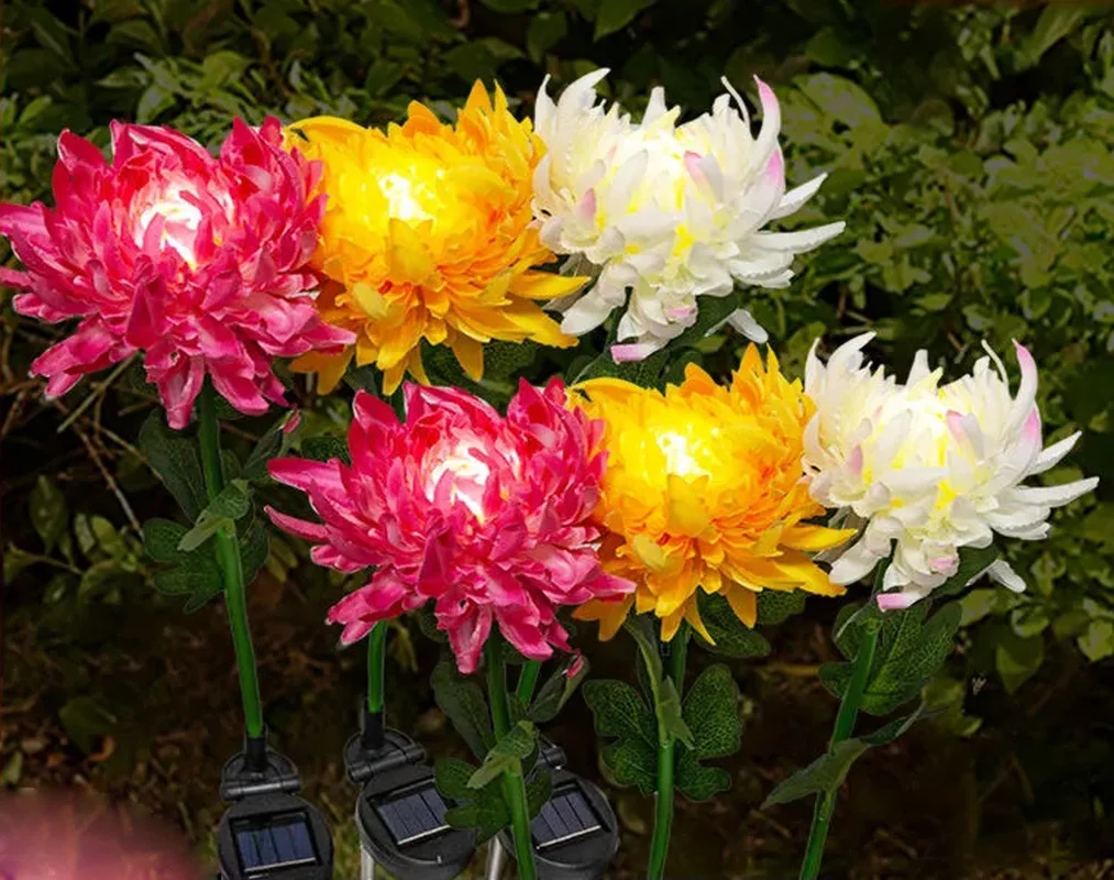 

Solar Chrysanthemum Light Outdoor Garden Simulation Flower Grass Lights Garden Floor Lamp Garden Yard Pathway Decorative