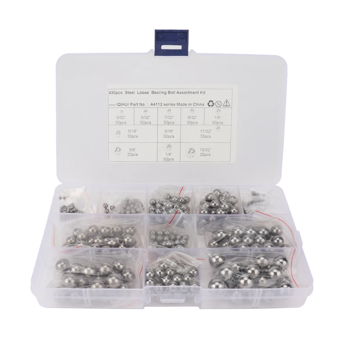 

430 pieces of -11 high-precision G25 bearing steel balls. Applicable: cars, motorcycles, ATV mountain bikes, bicycles #15 grid