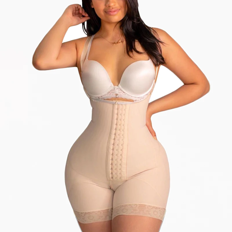 

Women's Short BBI Faja Butt Lifting Post Surgical Use Removable Bra Straps Low Back Design Weight Loss Tummy Wrap