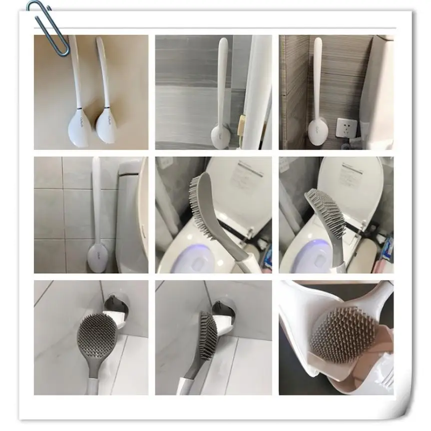 

ONEUP New Tongue Toilet Brush Wall Long Handle Cleaning Brush For Toilet Household Floor Cleaning Tools Bathroom Accessories