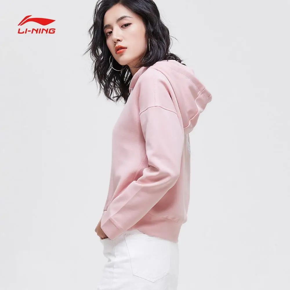 Li-Ning Women The Trend Hoodies 70.9% Cotton 29.1% Polyester Loose Fit LiNing Sports Hooded Pullovers AWDP088 CJFM19 | Спорт и