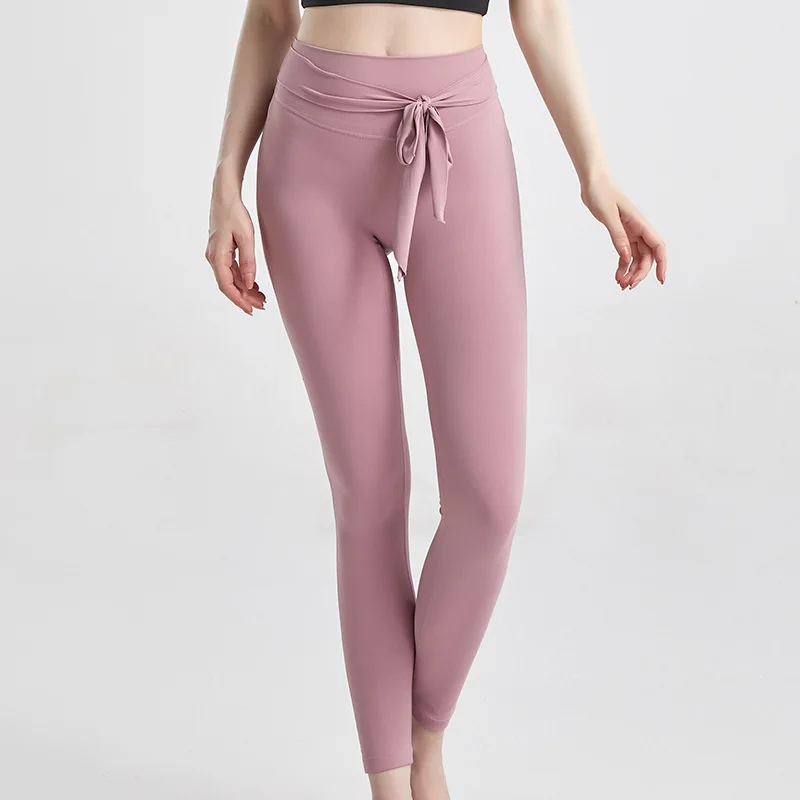 

Tight-fitting yoga leggings women's high-waist outer wear peach hip yoga trousers high-end tight-fitting exercise fitness Pants