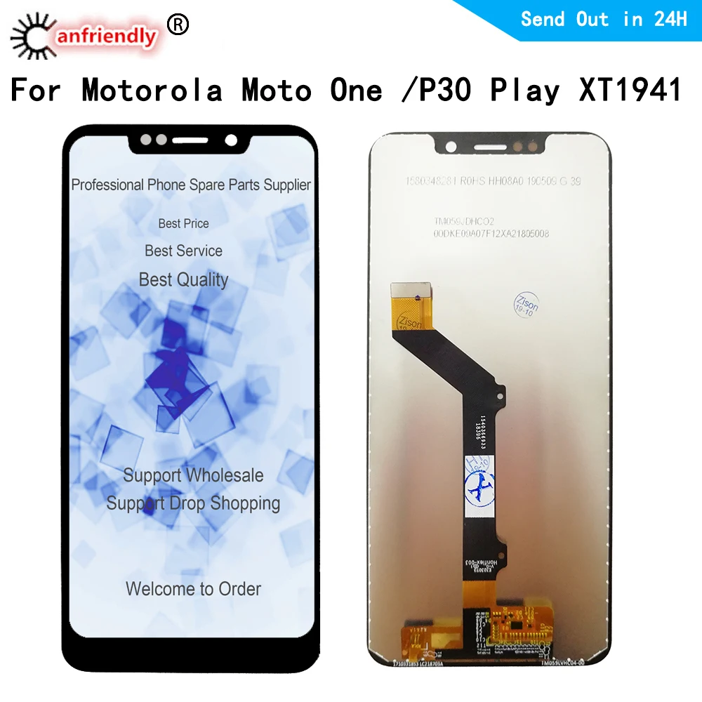 Pantalla LCD para Motorola Moto P30 Play, montaje de digitalizador con sensor de pantalla t&aacute;ctil, para Motorola One / P30 Play XT1941-0