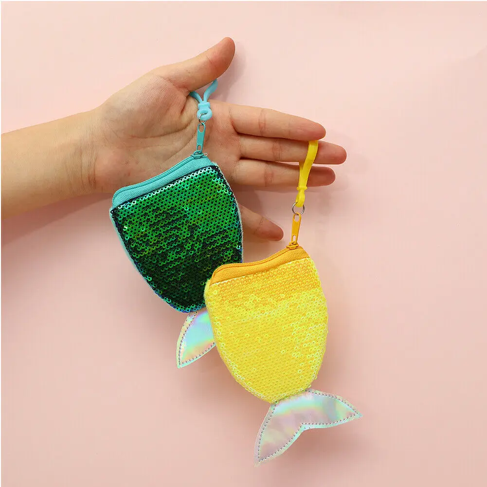 Новейшая мода Женский кошелек с хвостом русалки блестками сумки через плечо