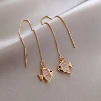 crystal water drop long tassel earrings for women zircon ear chain fashion party jewelry