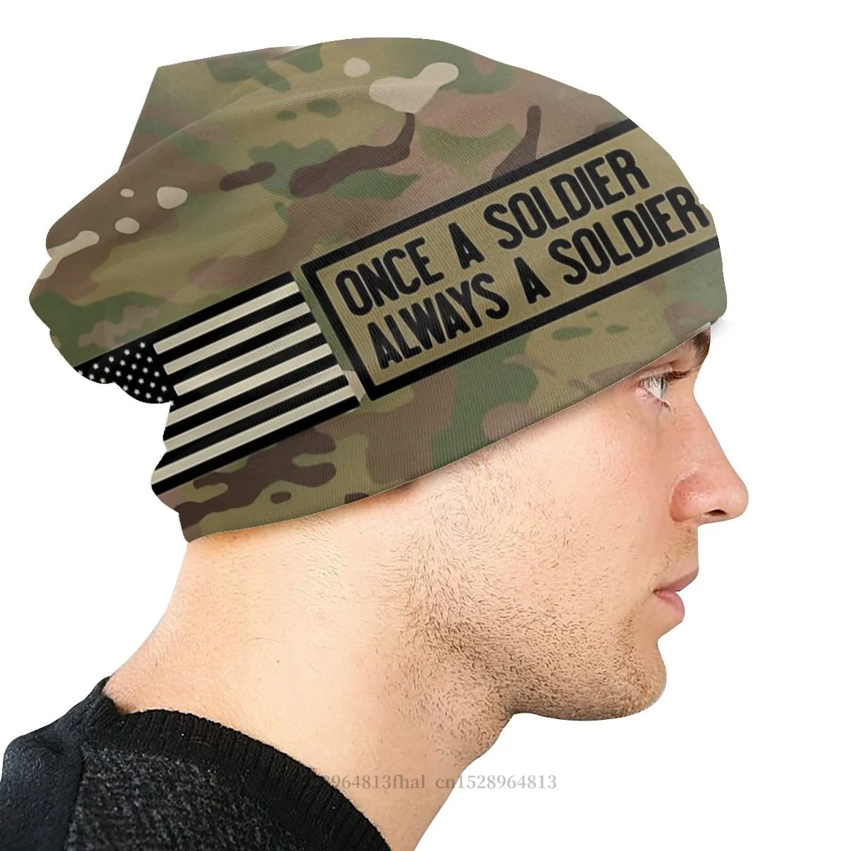 Мужская зимняя вязаная шапка Always A Soldier камуфляжная теплая армейская Шапка-бини