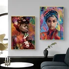 Уличный портрет Граффити Арт холст картины Плакаты и принты стены искусства Африканская женщина картинок для Гостиная украшение дома