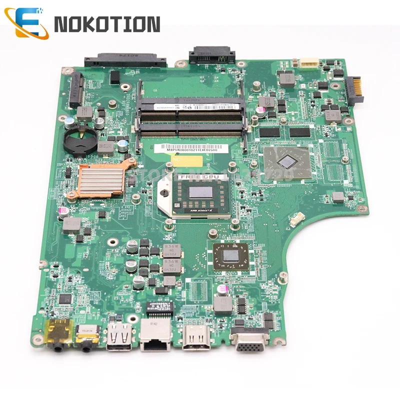 NOKOTION MBPUA06001 MB. Pua06001 для acer aspire 5553 5553G материнская плата ноутбука DA0ZR8MB8E0 HD 5470 DDR3 Бесплатный процессор