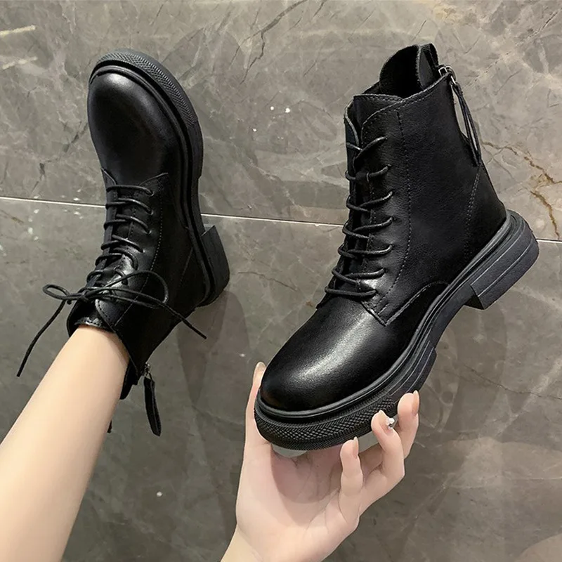 Новинка 2020 ботинки для женщин женская обувь зимние теплые кожаные ботильоны в