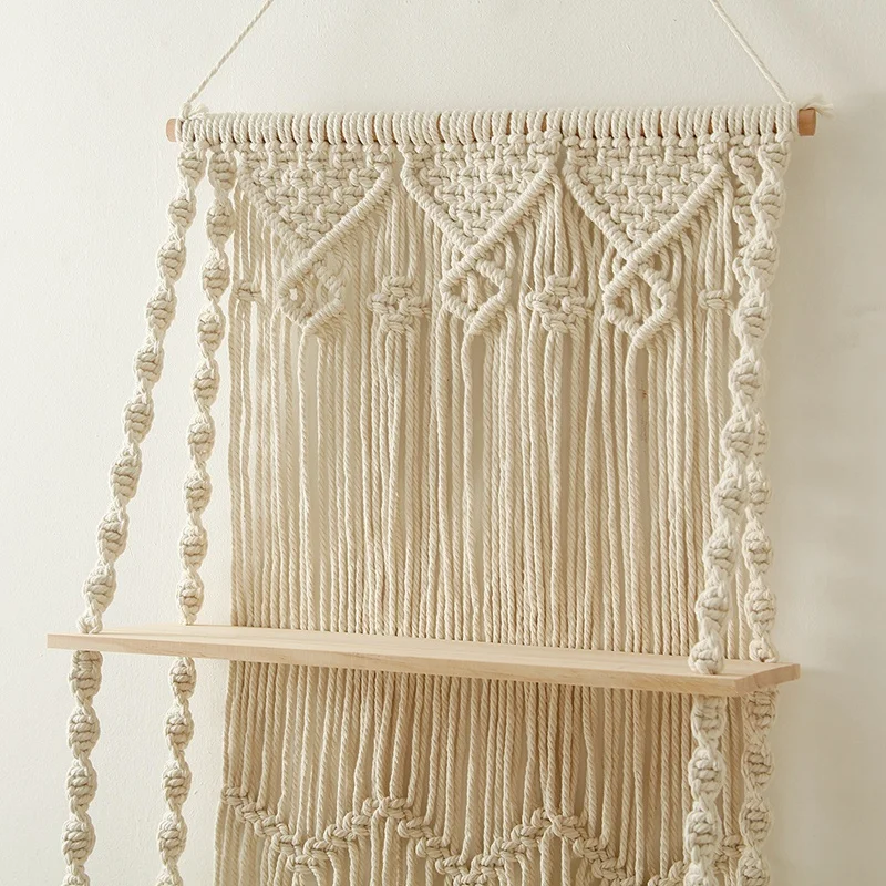 Настенная подвесная полка макраме в стиле бохо плавающая идеально подходит для