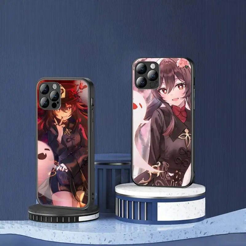 

Genshin impact Hu Tao Phone Case for iPhone 13 7 8 11 12 Pro X XS XR Samsung A S Note 10 21S 71 Plus pro Max mobile bags