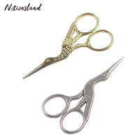 1pc gold vintage embroidery scissors fabric diy cross stitch handicraft stainless steel stork scissors sewing accessories