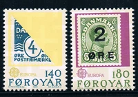 2pcsset new faroe islands post stamp 1979 europa post transport stamp on stamps mnh