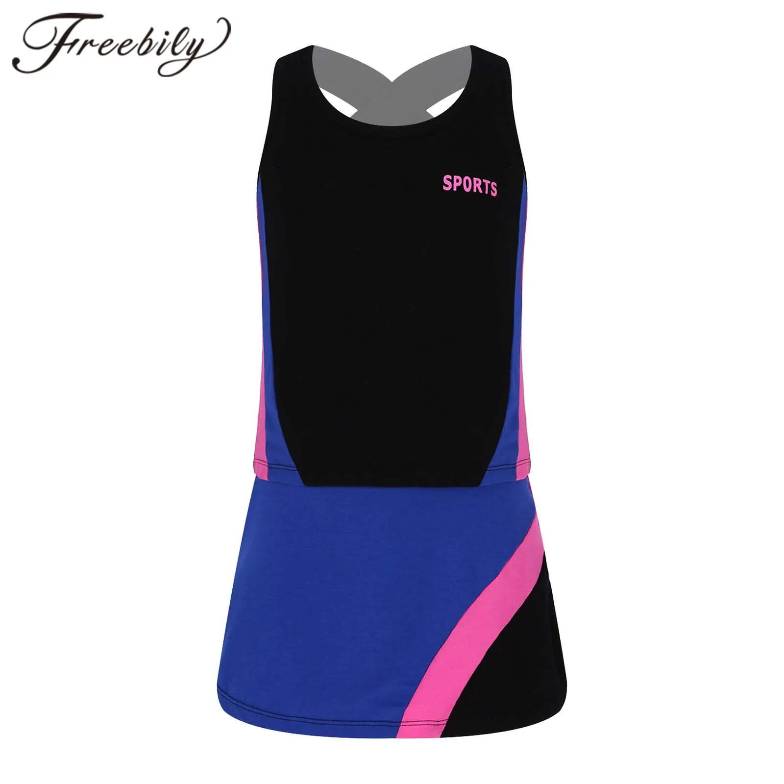 

Fashion Yoga Set Kids Sport Set Girls Ballet Gymnasitc Outfits Tracksuit Color Contrast Sport Suit Child Gym Tennis Workout Suit