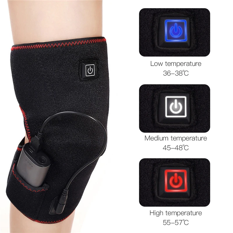 USB перезаряжаемый бандаж для снятия боли в колене с регулируемой температурой и