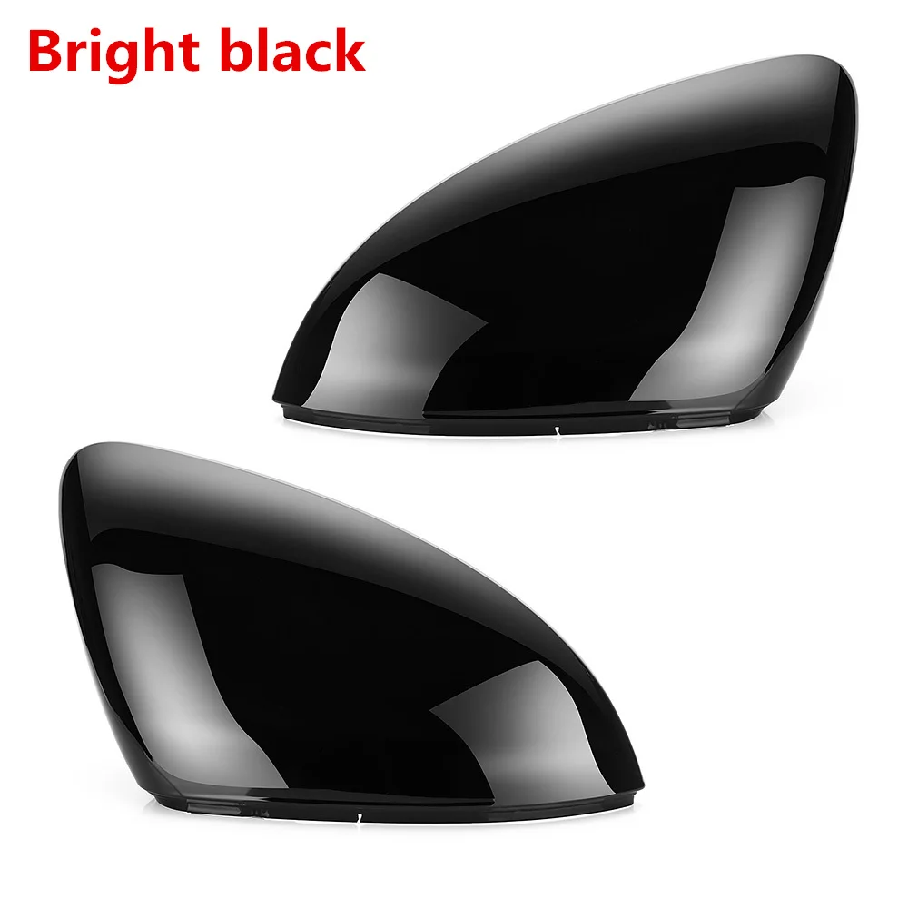 Bright Black 2 шт. для VW Golf MK7 7,5 GTI 7 7R, зеркальные крышки, зеркальный чехол заднего вида, углеродный вид, яркий черный матовый хромированный чехол - Цвет: Bright Black