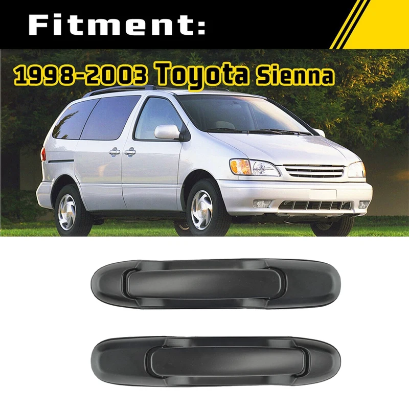 Rear Outside Exterior Sliding Door Handle 1 Pair Set for 1998-2003 Toyota Sienna Driver and Passenger Side Black | Автомобили и