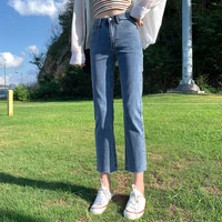 jeans for women high waist elastic loose slim fashion ankle length straight pants mom baggy jeans women cargo pants 2021 new
