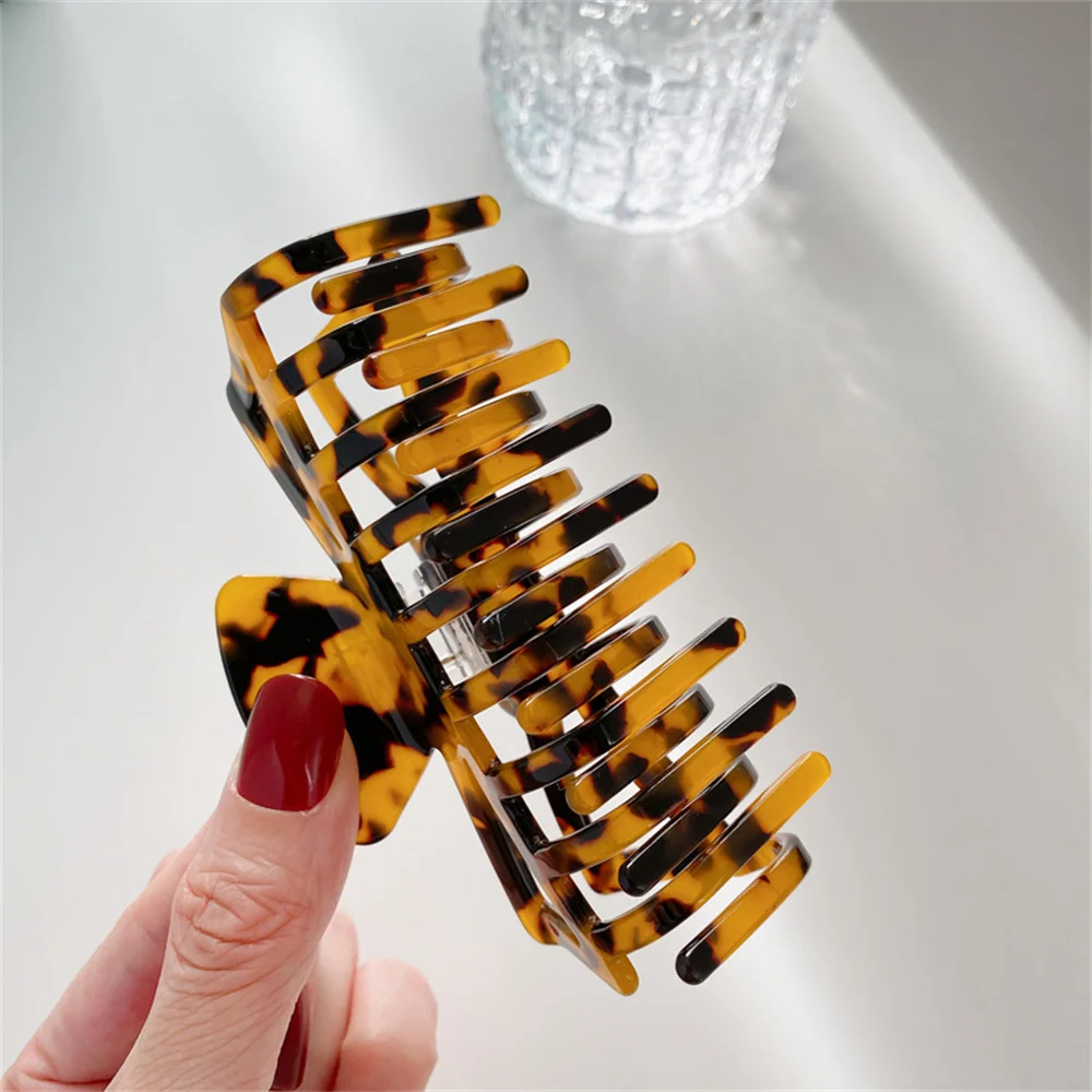 

Geometric Acetic Acid Hair Claw Rectangular Bow Clamp Crab Clip Women Ponytail Holder Hairpin Barrette Headwear Styling Accessor