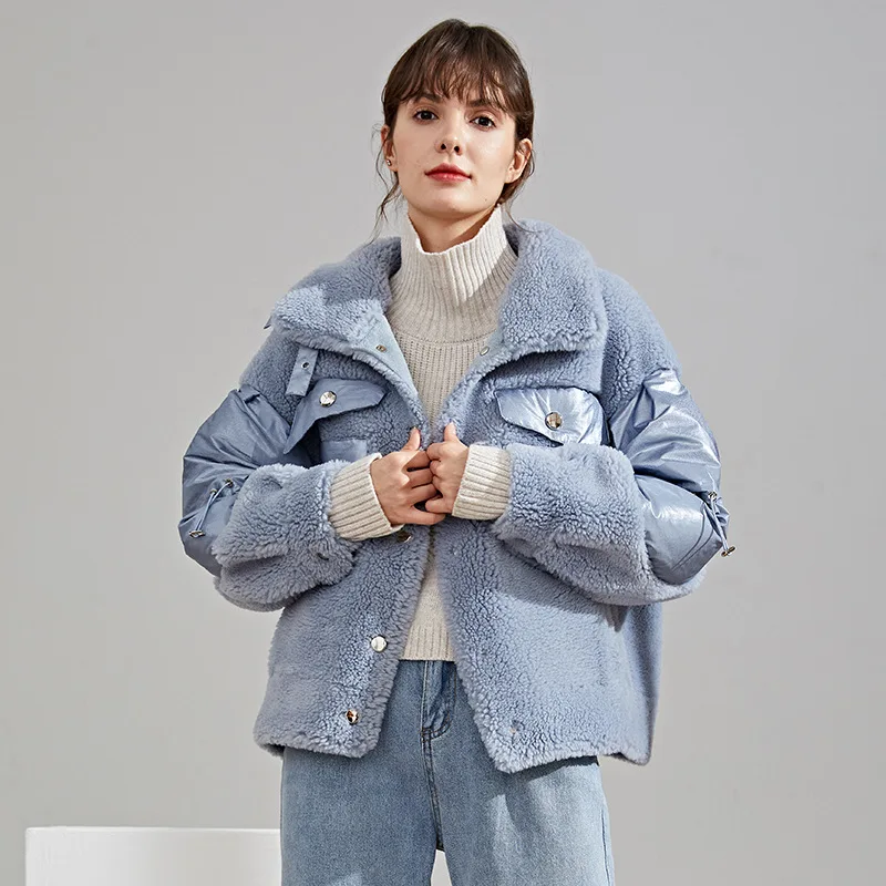 

2020 winter short coat fashion loose down jacket single row women jacket