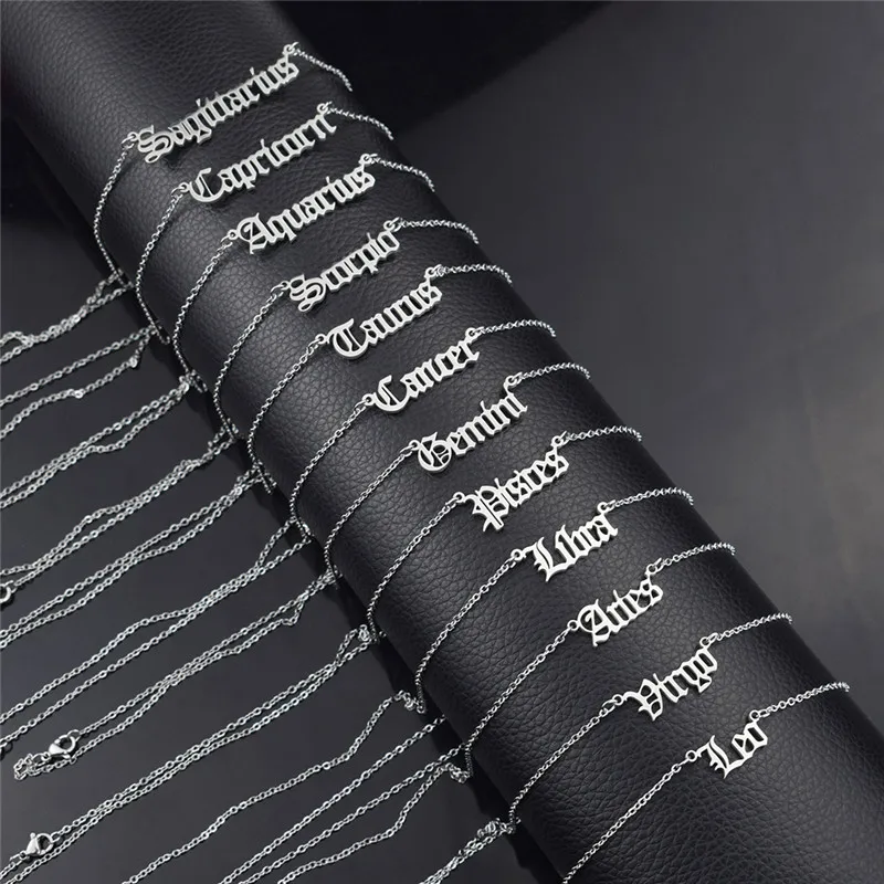 Мода 12 созвездий ожерелье с буквами Близнецы весы Стрелец рыбы Знаки зодиака