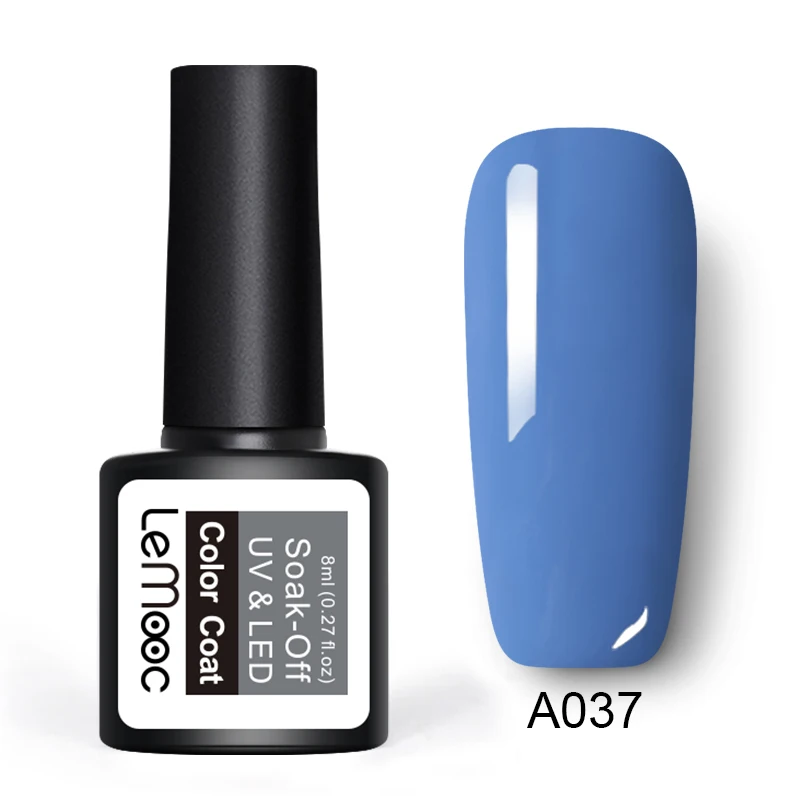 A037 LEMOOC 8 мл Гель-лак для ногтей гибрид лак для ногтей лак! полупостоянная гель uv Vernis Цвет все для маникюр гель лак для верхнего и базового покрытия - Цвет: A037