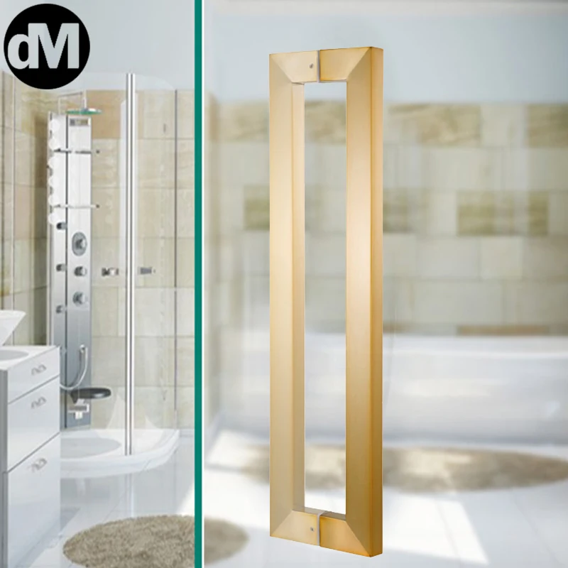 

DM 2pcs/Set Multicolored Big Gate Glass Door Thickened Handle Rose Gold Black Titanium Anti-Fingerprint Stainless Steel Square